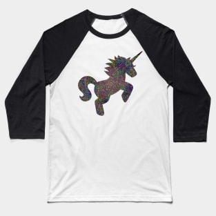 Glam Rainbow Metallic Unicorn Baseball T-Shirt